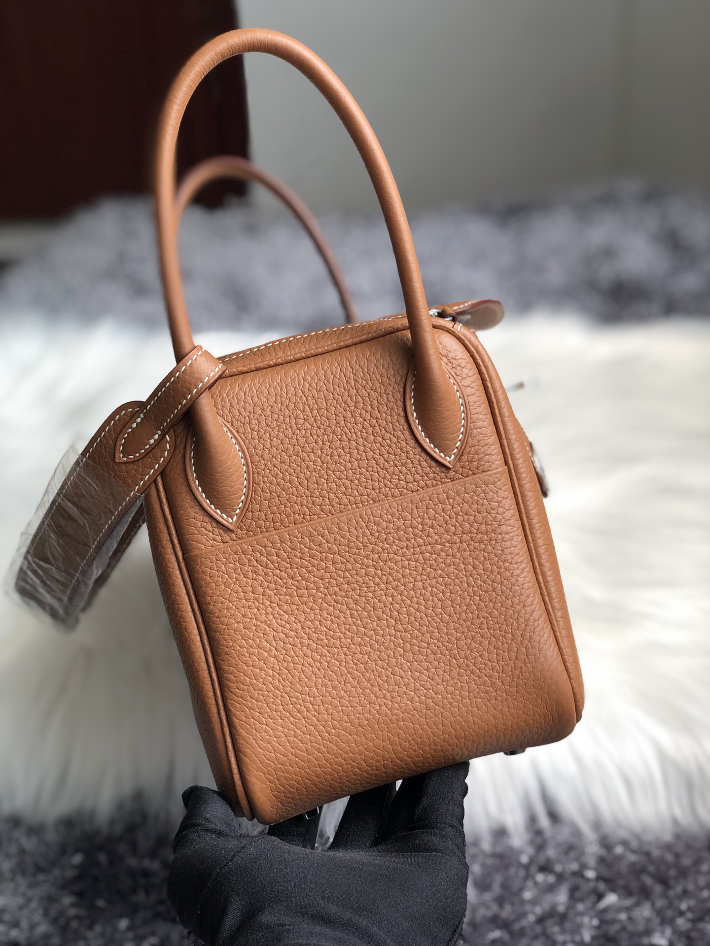 에르메스 린디백26 골드브라운 은장 소가죽